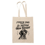 Tote Bag Beige J’peux pas je préfère mon Braque
