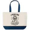 Grand Sac Cabas Fond Bleu J’peux pas je suis Moniteur d’auto-école