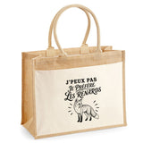 Sac Cabas Jute avec Poche J’peux pas je préfère les Renards