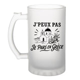 Verre à Bière J’peux pas je pars en Grèce