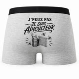Boxer Homme J’peux pas je suis Apiculteur – Impression au dos