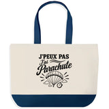 Grand Sac Cabas Fond Bleu J’peux pas j’ai Parachute