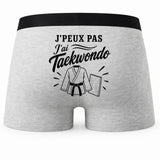 Boxer Homme J’peux pas j’ai Taekwondo – Impression au dos