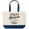 Grand Sac Cabas Fond Bleu J’peux pas j’ai planche à voile J'peux pas minimaliste