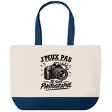 Grand Sac Cabas Fond Bleu J’peux pas je suis Photographe