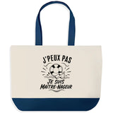 Grand Sac Cabas Fond Bleu J’peux pas je suis Maître-nageur