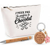 Coffret Cadeau J’peux pas je préfère le Chocolat – Trousse, stylo bambou et porte-clés