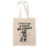 Tote Bag Beige J’peux pas je préfère mon Schnauzer