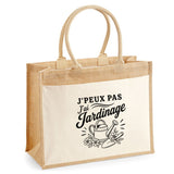 Sac Cabas Jute avec Poche J’peux pas j’ai Jardinage