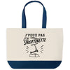 Grand Sac Cabas Fond Bleu J’peux pas j’ai Trottinette
