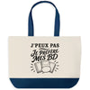 Grand Sac Cabas Fond Bleu J’peux pas je préfère mes BD