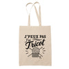 Tote Bag Beige J’peux pas j’ai Tricot