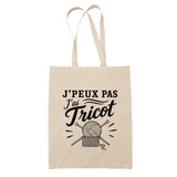 Tote Bag Beige J’peux pas j’ai Tricot