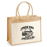 Sac Cabas Jute avec Poche J’peux pas je suis Chauffeur de taxi