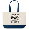 Grand Sac Cabas Fond Bleu J’peux pas j’ai Photo