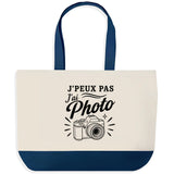 Grand Sac Cabas Fond Bleu J’peux pas j’ai Photo