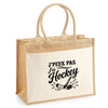 Sac Cabas Jute avec Poche J’peux pas j’ai Hockey