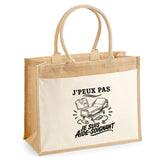 Sac Cabas Jute avec Poche J’peux pas je suis Aide-soignant