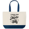 Grand Sac Cabas Fond Bleu J’peux pas j’ai Moto