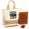 Coffret Cadeau J’peux pas je suis DJ – Sac jute, carnet, stylo, porte-clés et marque-page