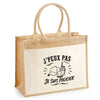 Sac Cabas Jute avec Poche J’peux pas je suis Policier