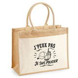 Sac Cabas Jute avec Poche J’peux pas je suis Policier