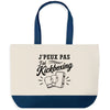 Grand Sac Cabas Fond Bleu J’peux pas j’ai Kickboxing