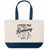 Grand Sac Cabas Fond Bleu J’peux pas j’ai Kickboxing