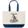 Grand Sac Cabas Fond Bleu J’peux pas je préfère les Faucons