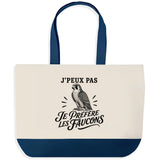 Grand Sac Cabas Fond Bleu J’peux pas je préfère les Faucons