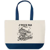 Grand Sac Cabas Fond Bleu J’peux pas je suis Marseillais
