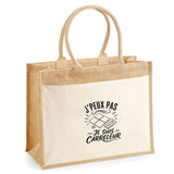 Sac Cabas Jute avec Poche J’peux pas je suis Carreleur