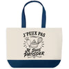 Grand Sac Cabas Fond Bleu J’peux pas je suis Pâtissier