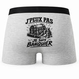 Boxer Homme J’peux pas je suis Banquier – Impression au dos