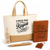 Coffret Cadeau J’peux pas j’ai Kayak – Sac jute, carnet, stylo, porte-clés et marque-page