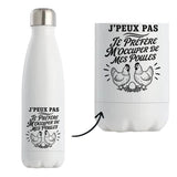 Gourde Isotherme J’peux pas je préfère m’occuper de mes Poules