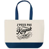 Grand Sac Cabas Fond Bleu J’peux pas j’ai Kayak