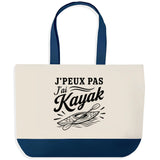 Grand Sac Cabas Fond Bleu J’peux pas j’ai Kayak