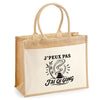 Sac Cabas Jute avec Poche J’peux pas j’ai Qi gong