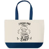 Grand Sac Cabas Fond Bleu J’peux pas je suis Chef