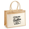 Sac Cabas Jute avec Poche J’peux pas j’ai Biathlon