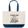 Grand Sac Cabas Fond Bleu J’peux pas j’ai Spa