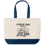 Grand Sac Cabas Fond Bleu J’peux pas j’ai Spa