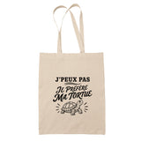 Tote Bag Beige J’peux pas je préfère ma Tortue