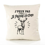 Housse de Coussin J’peux pas je préfère les Cerfs