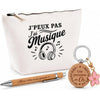 Coffret Cadeau J’peux pas j’ai Musique – Trousse, stylo bambou et porte-clés