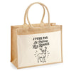 Sac Cabas Jute avec Poche J’peux pas je préfère les Rennes