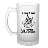Verre à Bière J’peux pas je préfère mon Maine Coon