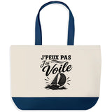 Grand Sac Cabas Fond Bleu J’peux pas j’ai Voile