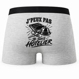 Boxer Homme J’peux pas je suis Hôtelier – Impression au dos